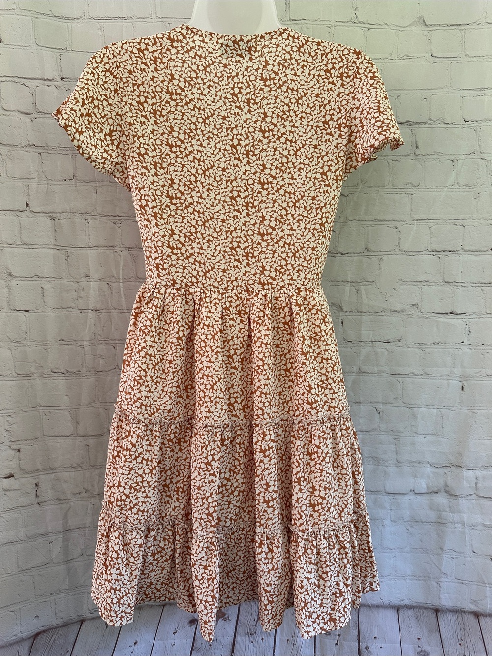 Petal & Pup Rust and White Floral Mini Dress - Picture 7 of 11